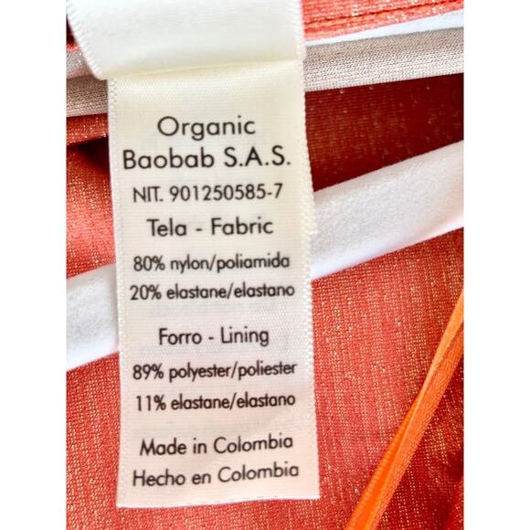 NWT Baobab Luana Lurex Cut Out One-Shoulder Maxi Dress Durazno Women's Size XS - Picture 5 of 5